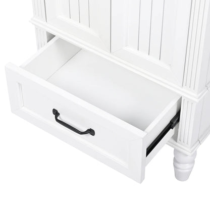 Modern & Independent 20" White Bathroom Vanity w/Semilune Ceramic Sink