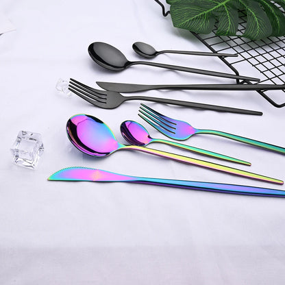 Modern 24-Piece Stainless Steel Tableware for 6