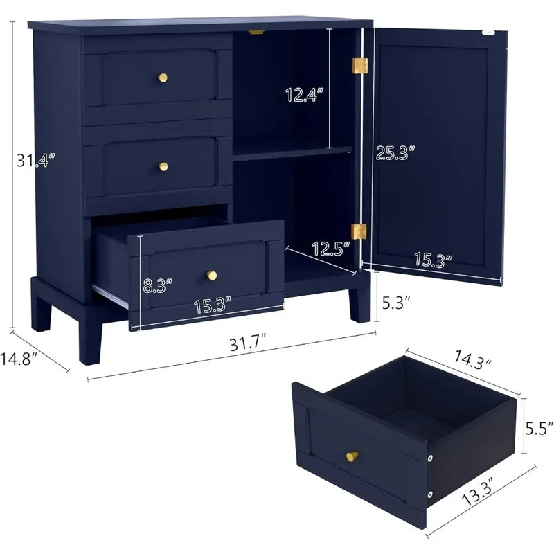 Sideboard/Wooden Storage Cabinet w/Three Drawers