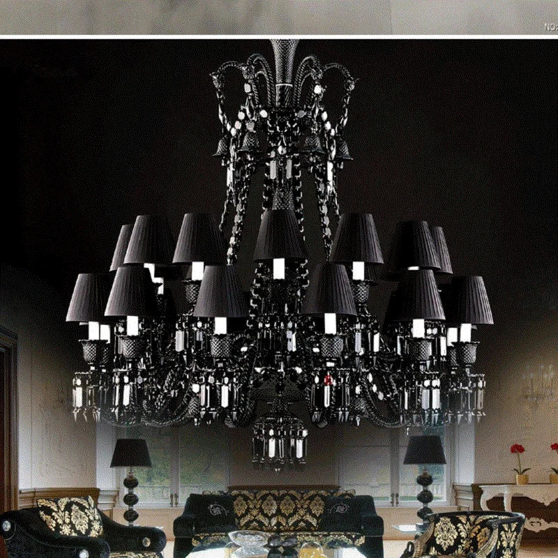 Luxurious Black Crystal Chandelier Lighting