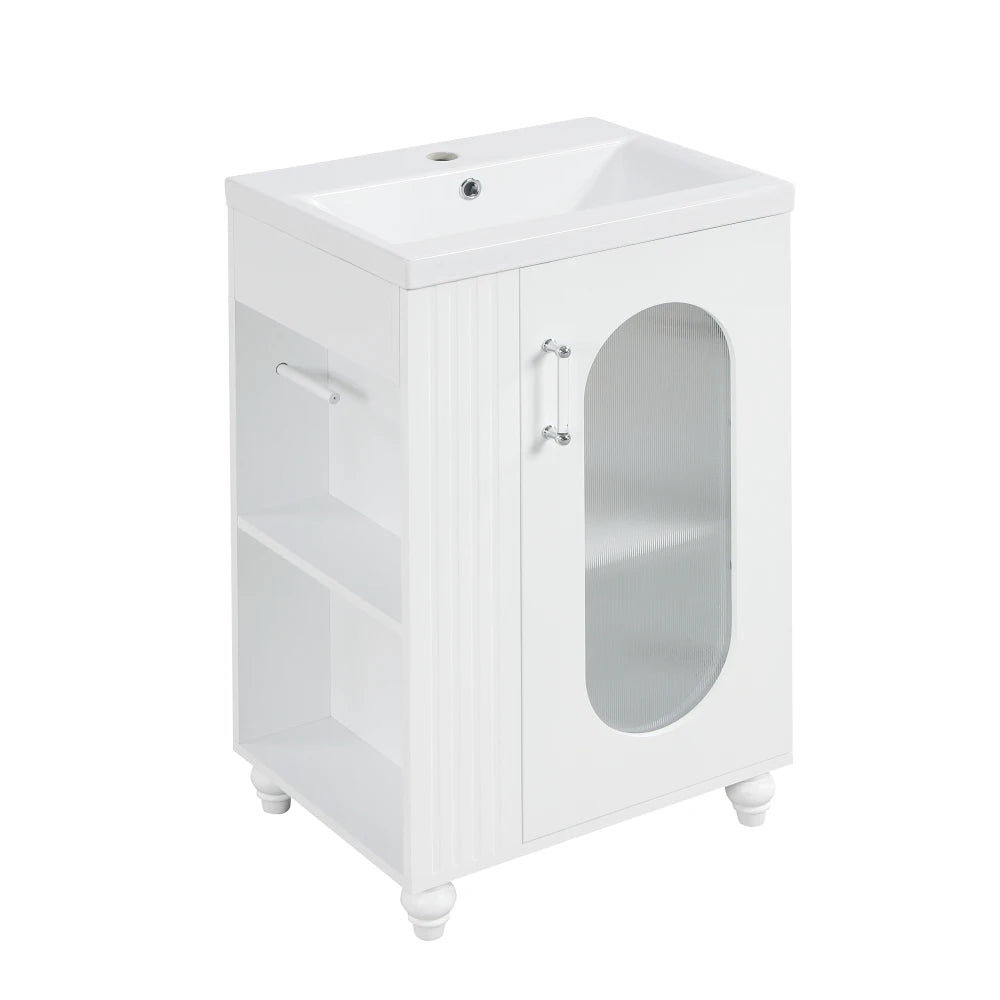 Modern 20" Freestanding Bathroom Vanity w/Drop-in Sink