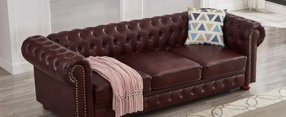 Classic & Luxurious 3-Seater Chesterfield Sofa w/Nailhead Trim