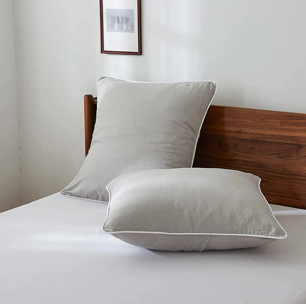 Unique Washed Linen Euro Pillow Sham-Set of 2