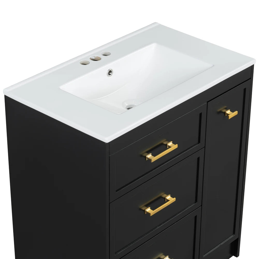 Classic 30" Bathroom Vanity Set w/Premium Ceramic Sink
