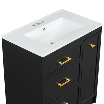 Classic 30" Bathroom Vanity Set w/Premium Ceramic Sink