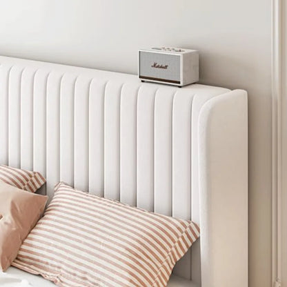 Underbed storage space of Luxury Velvet Wingback Bed Frame, showcasing 8 inches of clearance for practical use.