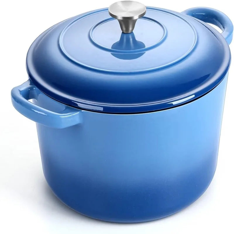 BK Bourgogne 7QT Enameled Cast Iron Dutch Oven displayed with a rustic stew, combining function and style.