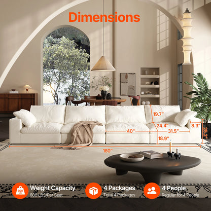 Modern U-shaped Convertible Sofa w/Ottoman