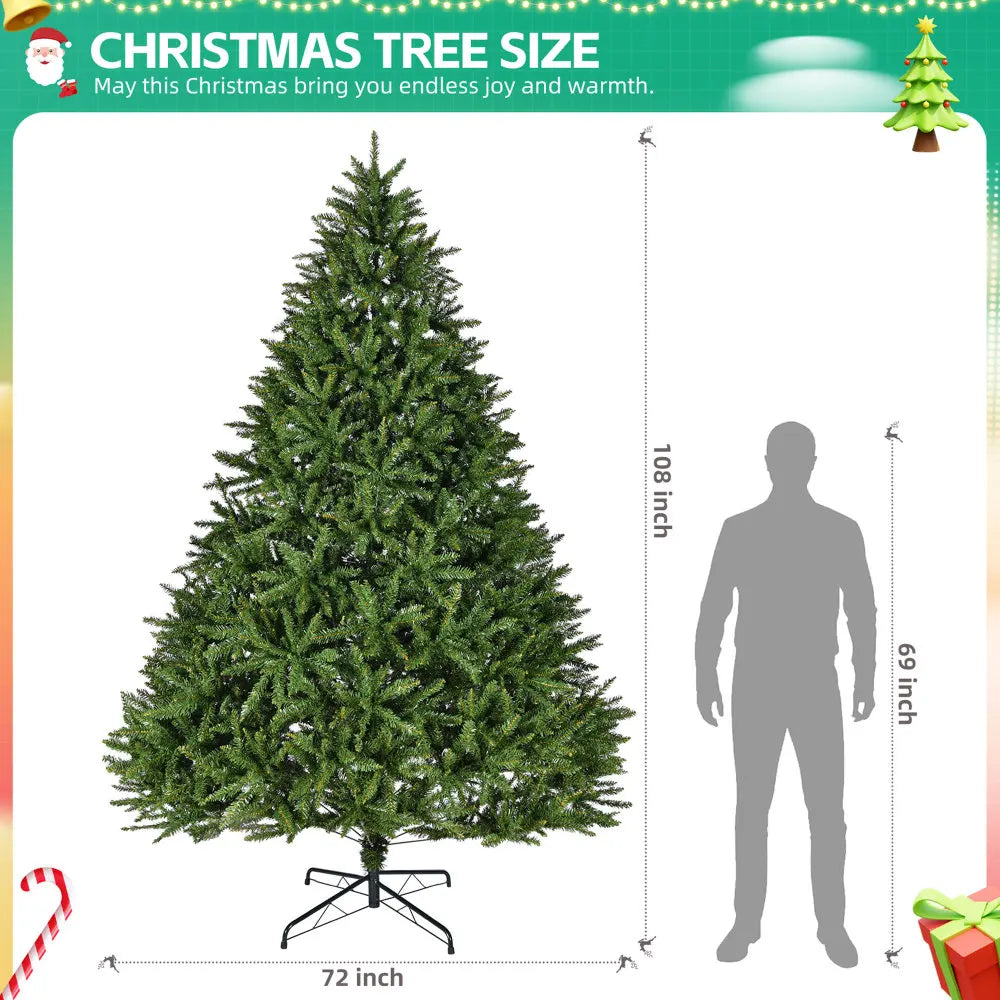 Artificial Hinged 9' Holiday Christmas Tree
