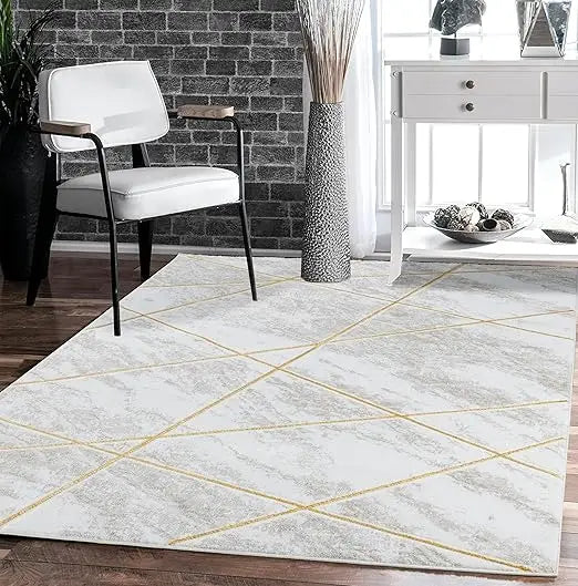 Modern Abstract High Pile 8' x 10'  Marble Area Rug 