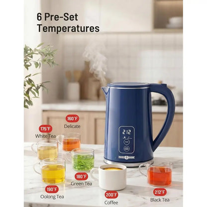1.7L Temperature Control Electric Kettle with 6 Presets, LED Display & 4-Hour Keep Warm, temperature control electric kettle control panel and presets