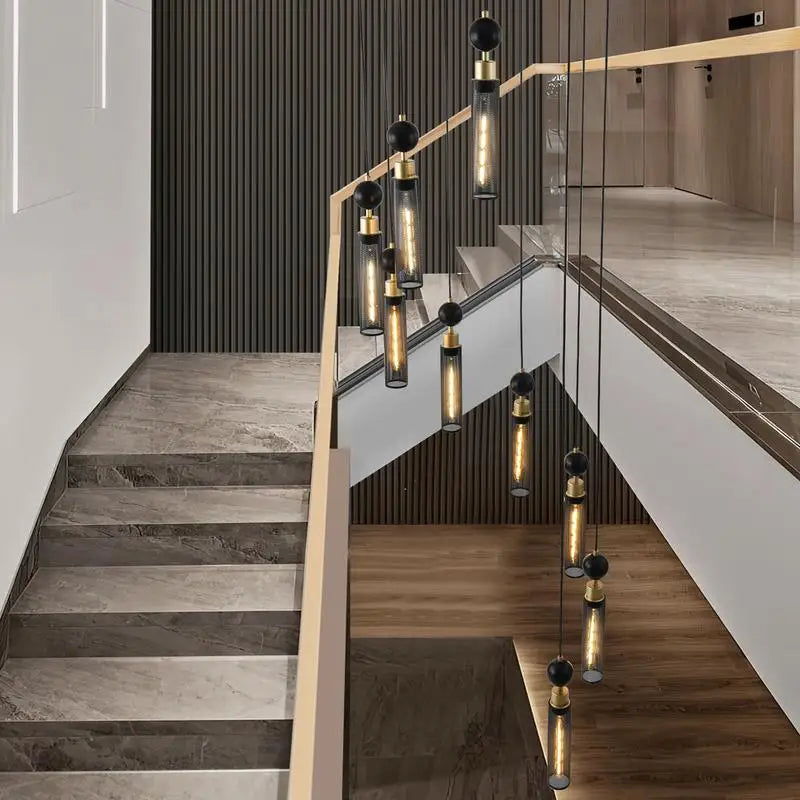 Modern Industrial 9-Light Pendant Lamp