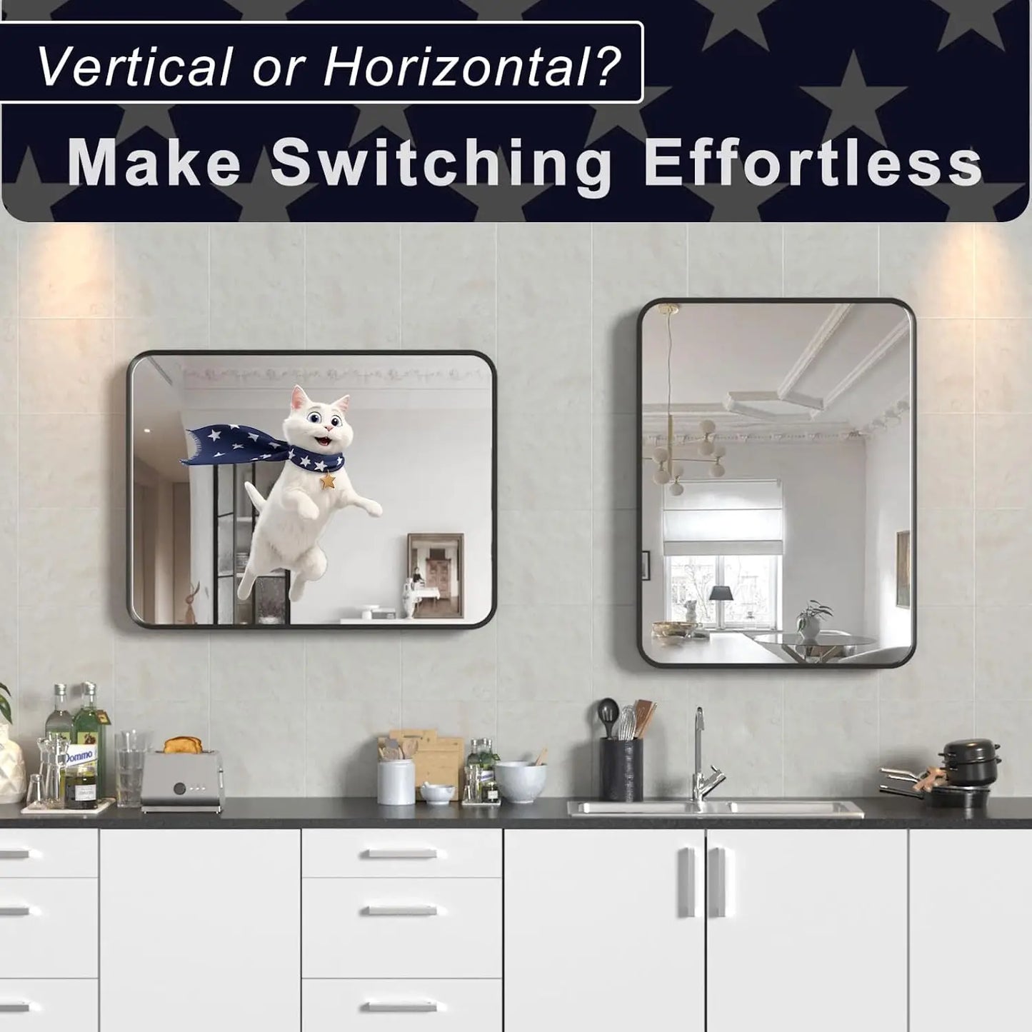 Modern Black Framed Rectangular Mirror