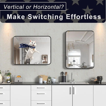 Modern Black Framed Rectangular Mirror