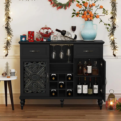 Elegant & Versatile 47.2" Customized Vintage Wine Bar Cabinet  