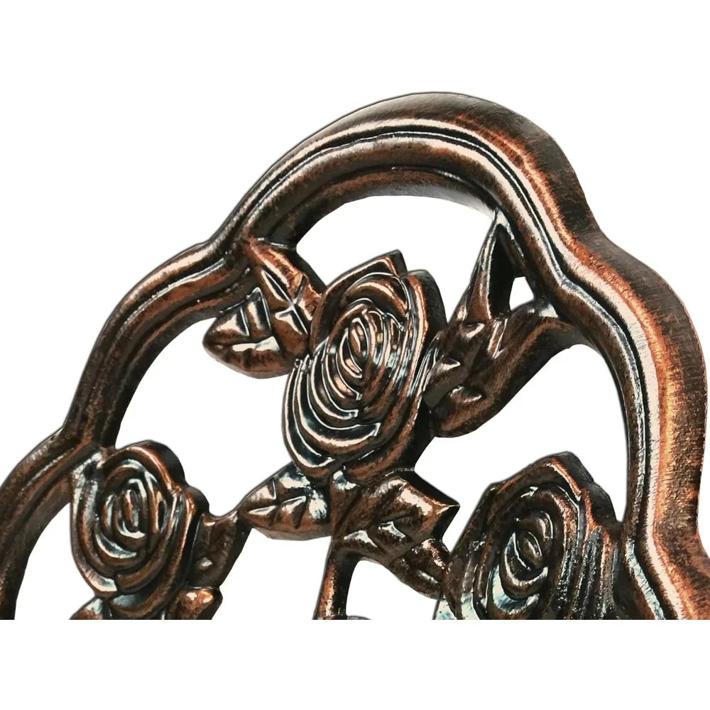 3-Piece Cast Aluminum Rose Bistro Set