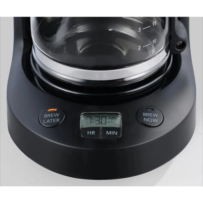 Compact 5-Cup Programmable Black Coffee Maker