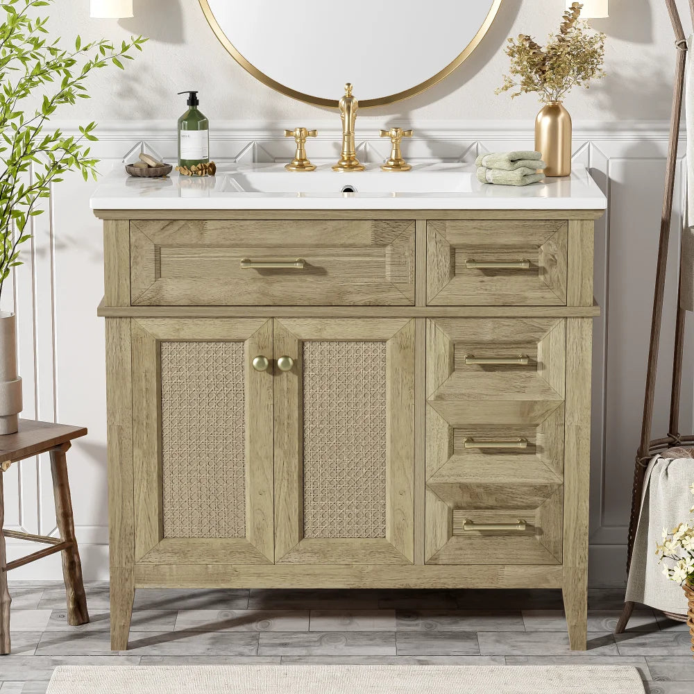 Classic & Elegant 36" Bathroom Vanity with Ceramic Sink