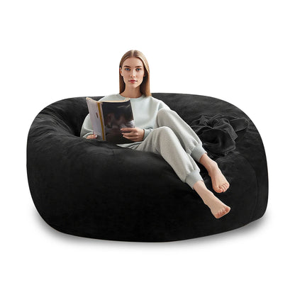 Image of the Oversized Faux Fur Bean Bag Chair showing built-in handles and side storage, highlighting the functional design of this oversized bean bag chair.
