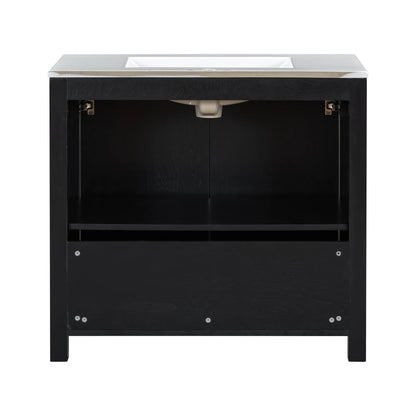 72" Bathroom Vanity Set with Double Vanities (Separate), Double Ceramic Sinks, Soft-Close Doors & Adjustable Shelf – Retro