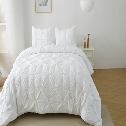 Elegant 3-Piece King Size Comforter Set w/Pinch Pleat Detailing
