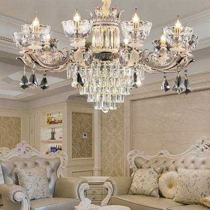 Traditional European Aesthetic Style Chain Pendant Crystal Chandelier 