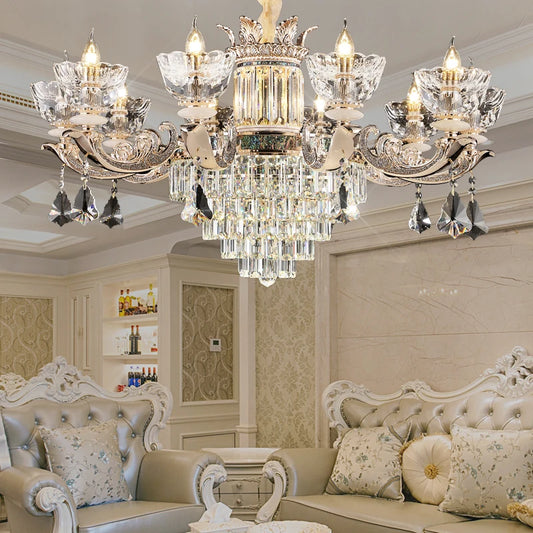 Traditional European Aesthetic Style Chain Pendant Crystal Chandelier 