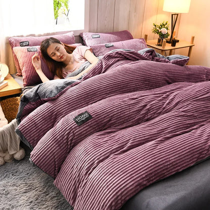 BowLift Corduroy Duvet Cover Set - Ribbed Velvet Plush with 2 Pillowcases, burgundy corduroy duvet cover for a cozy bedroom