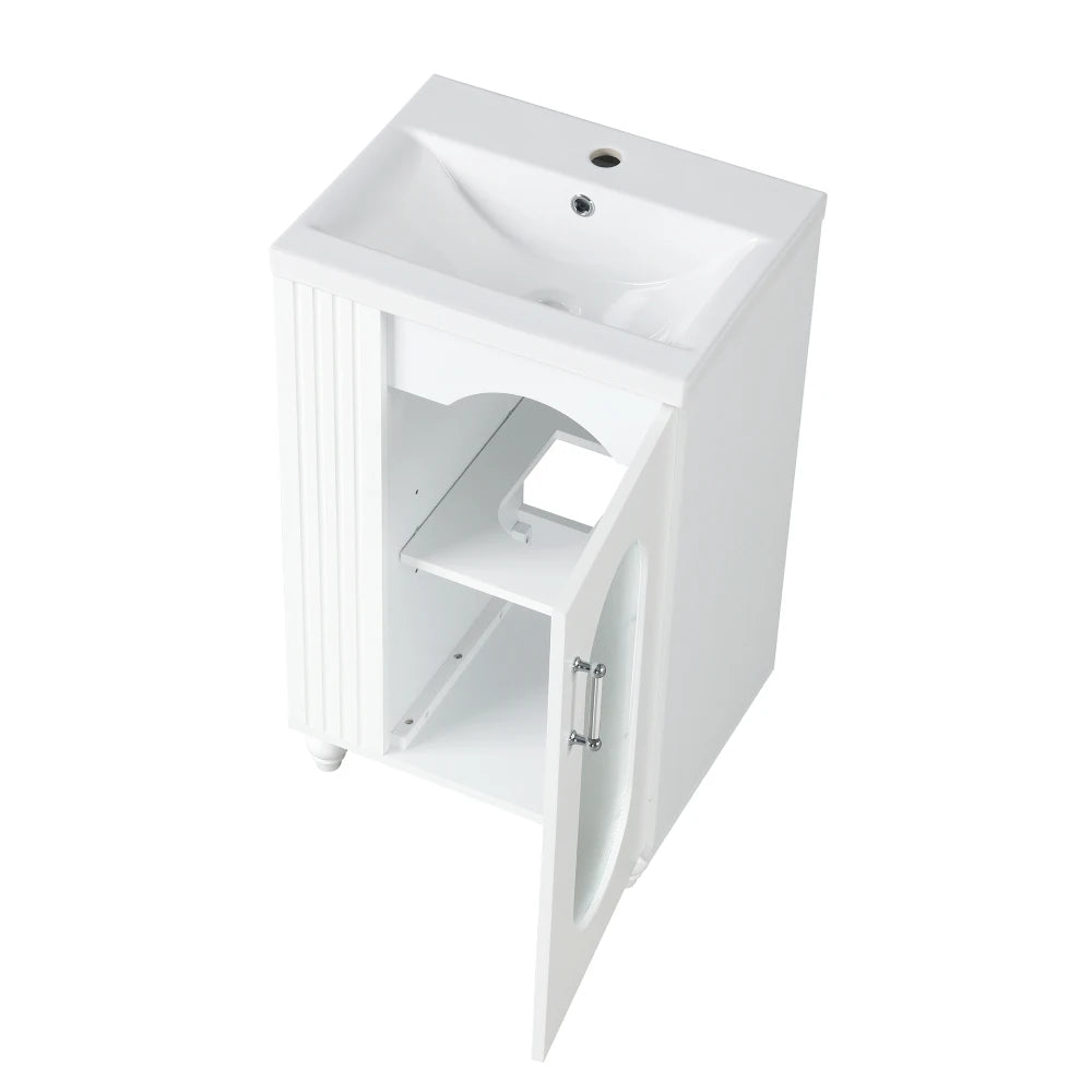 Modern 20" Freestanding Bathroom Vanity w/Drop-in Sink