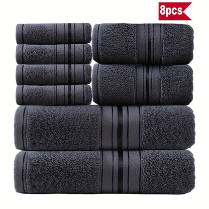 Durable 100% Cotton Bath Towel Set in dark grey, combines luxury with practicality for everyday use.