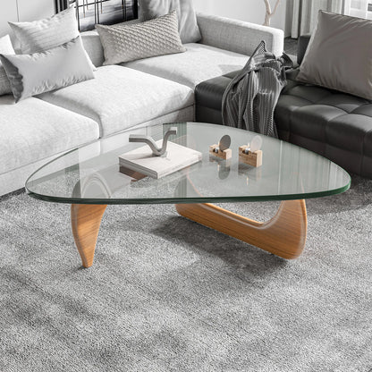 New Design Mid-century Style Triangle Glass Coffee Table