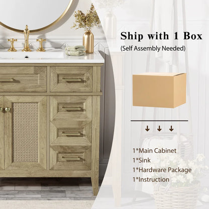 Classic & Elegant 36" Bathroom Vanity with Ceramic Sink