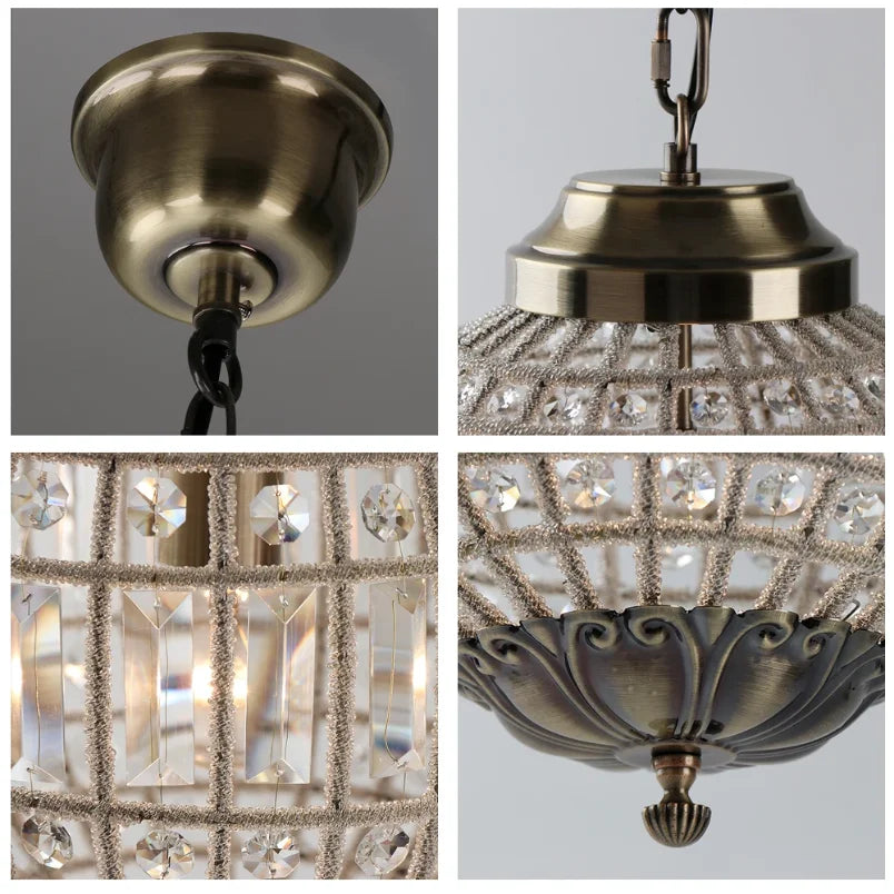 Luxurious Vintage Royal Empire Ball Crystal Chandelier - Vintage crystal chandelier diffusing warm light in a cozy home atmosphere.