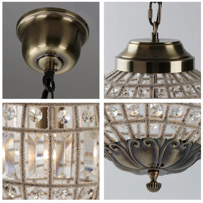 Luxurious Vintage Royal Empire Ball Crystal Chandelier - Vintage crystal chandelier diffusing warm light in a cozy home atmosphere.