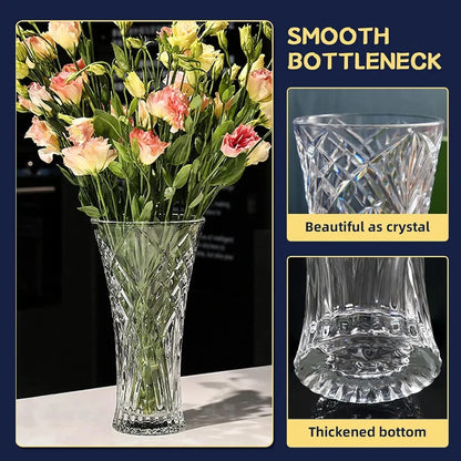 Tall Crystal Glass Flower Vase