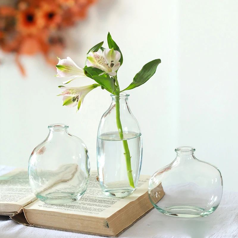 Retro Glass Flower Vase~Available in Three Captivating Colorways
