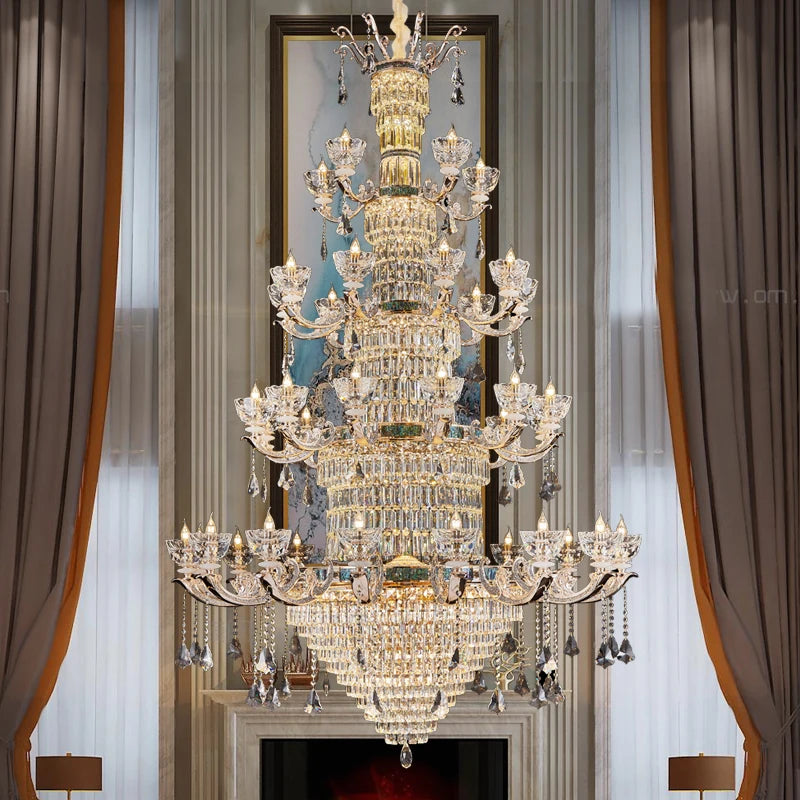 Traditional European Aesthetic Style Chain Pendant Crystal Chandelier 