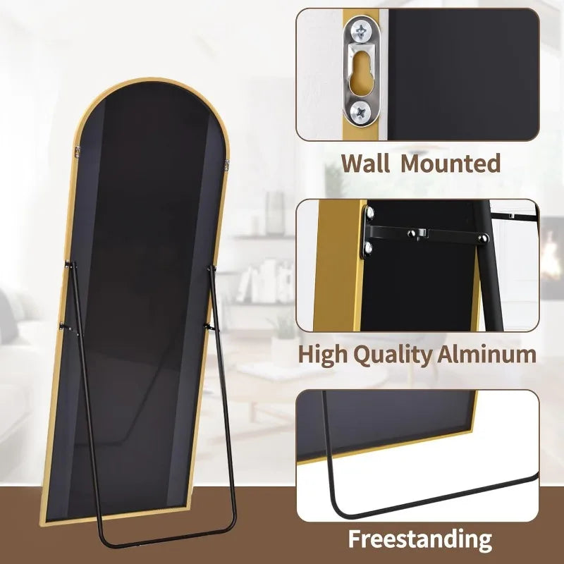 Arched-Top Full Size Freestanding Mirror