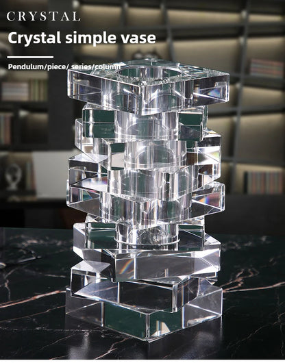 Luxurious Modern Nordic Style Crystal Vase for Living Room