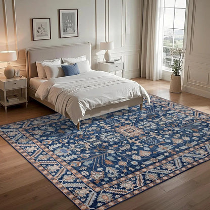 Modern & Soft  8' x 10' Low Pile Navy Blue Area Rug