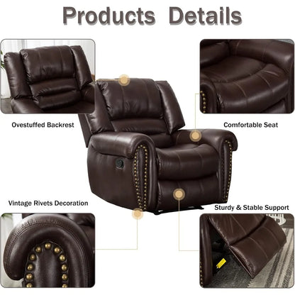 Classic & Traditional Brown Leather Recliner