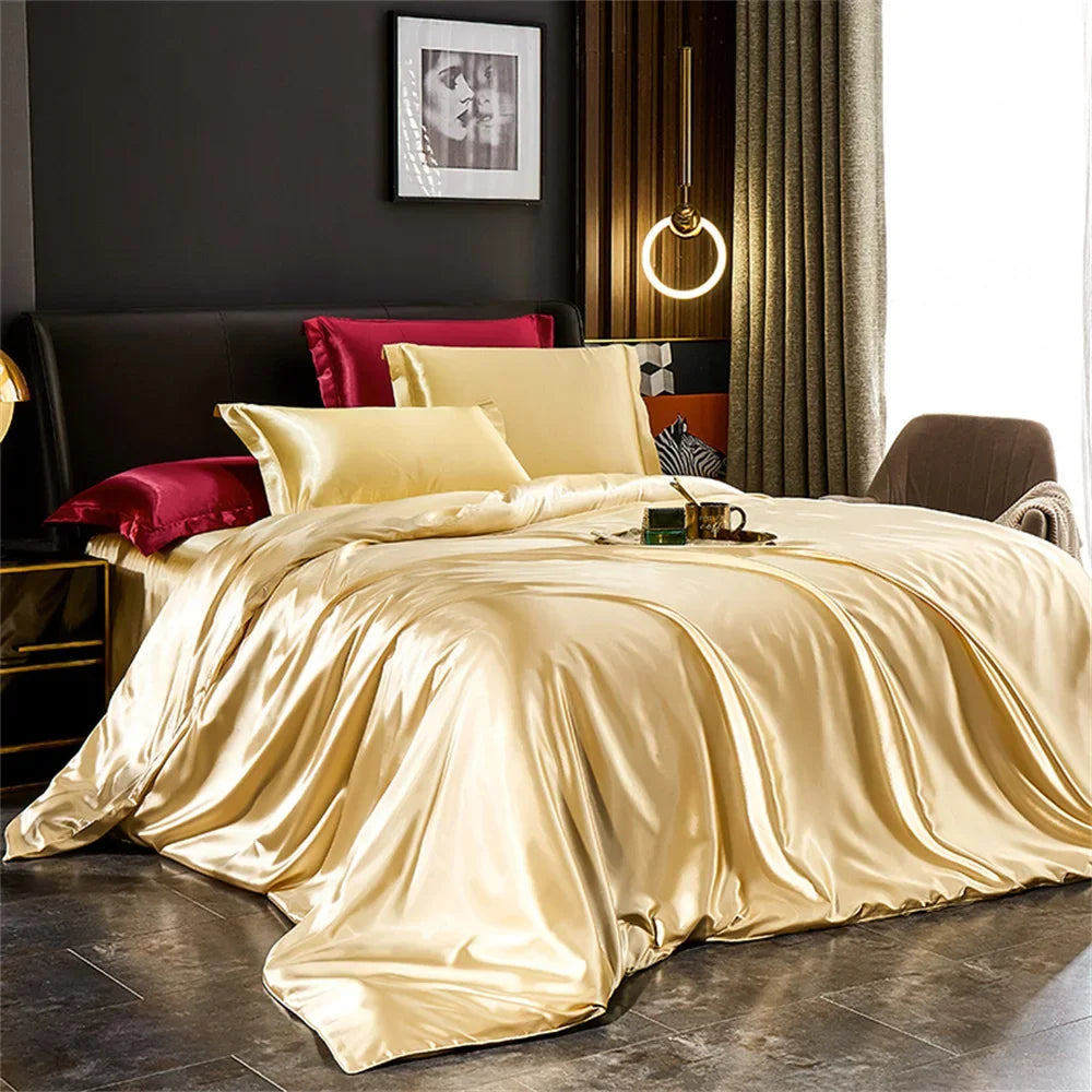 Modern Solid Color Luxury Duvet Bedding Set 