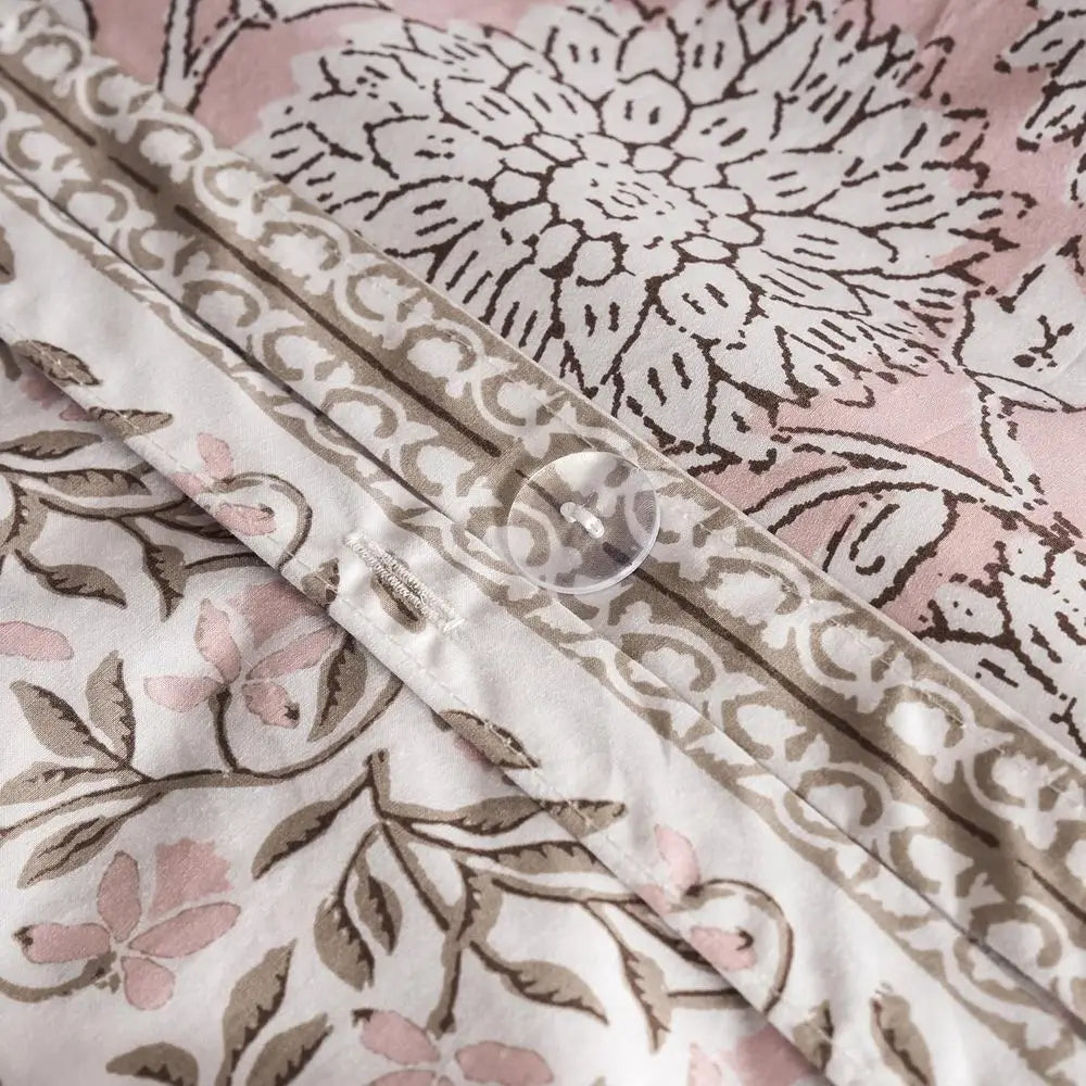 Comforter set showcasing two distinct looks with a beautiful floral pattern, perfect for any decorative style.