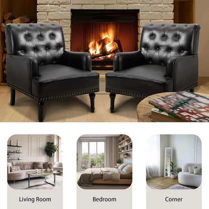 Black Classic Cigar Style Living Room Chair