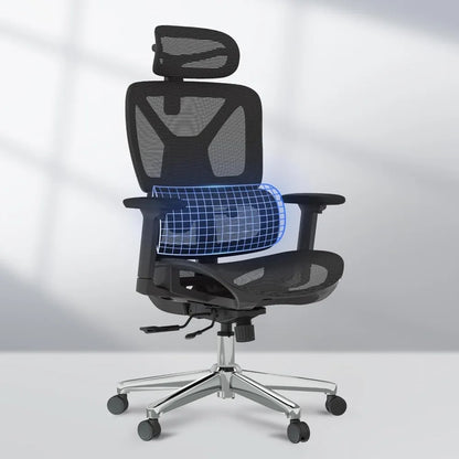 FlexiSpot ErgoX Premium Ergonomic Office Chair with Footrest showcasing adjustable lumbar support and 3D armrests for ultimate comfort at home office.