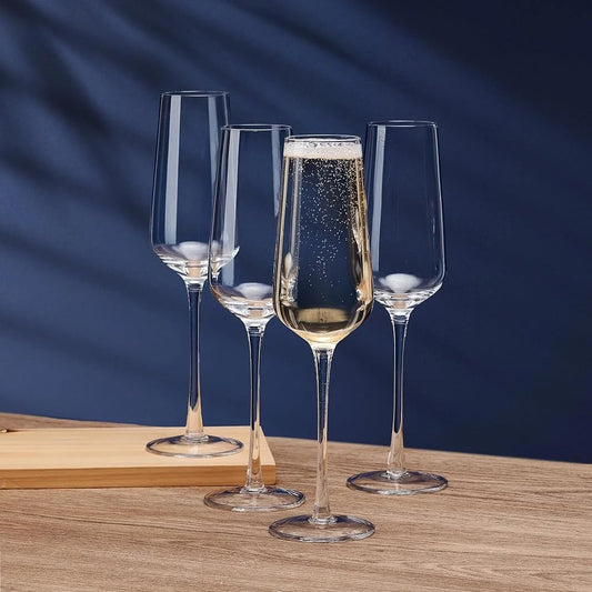 Modern & Elegant Crystal Champagne Toasting Flutes~Set of 4