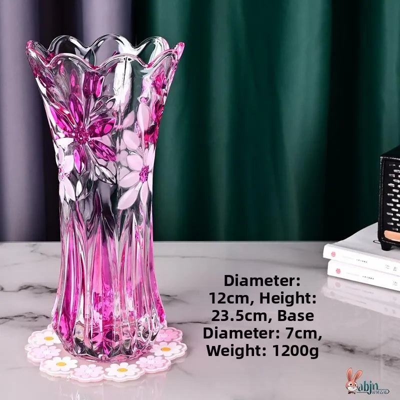 Minimalist Style Multi-Color Glass Flower Vase