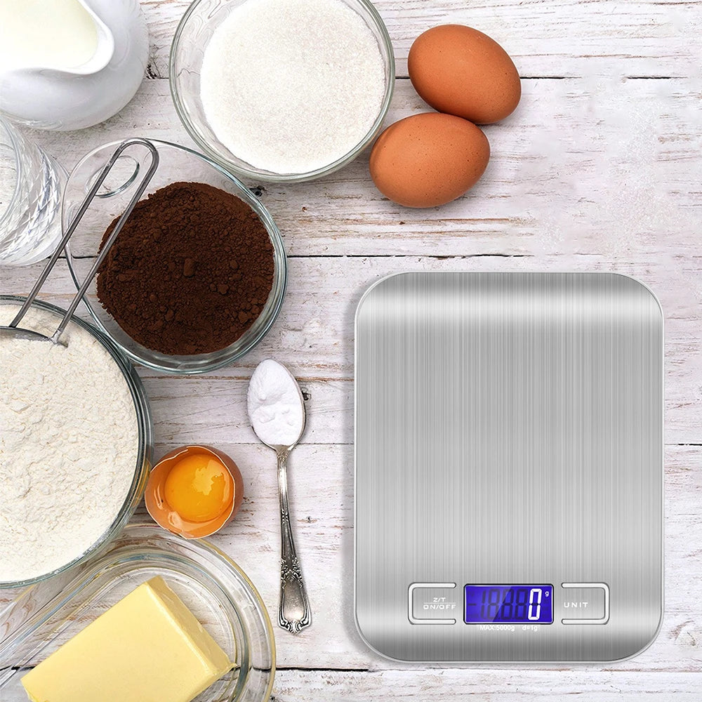 Digital Kitchen Food Scale, 11 lb Capacity with Tare Function, LCD Display & Stainless Steel Platform - digital kitchen scale product view