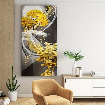 Modern Abstract Gold Tree Canvas Wall Art
