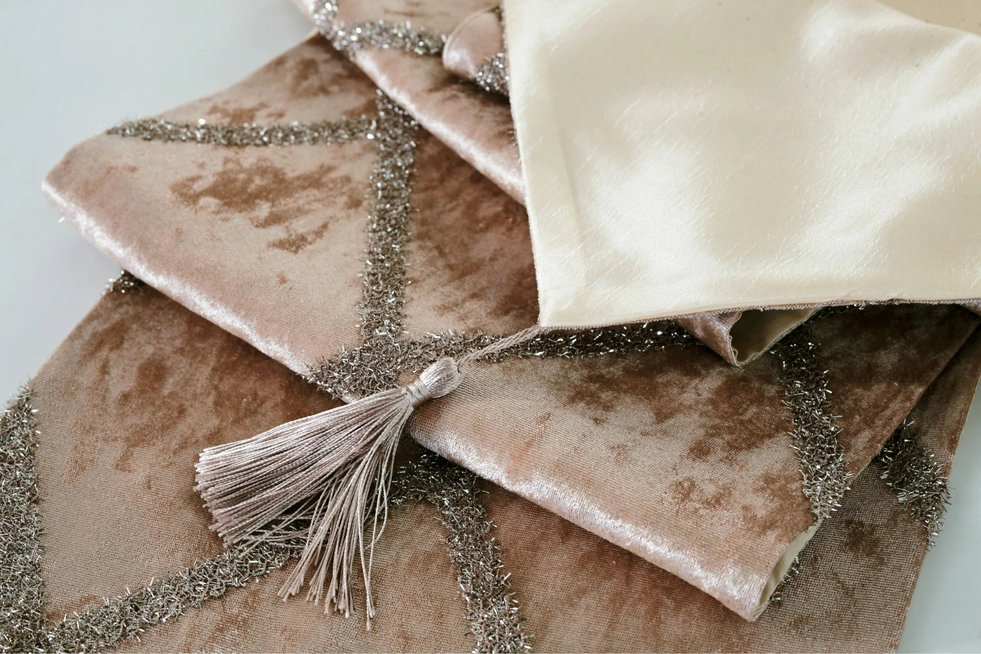 Long Strip Table Runner on an oval table - This long table runner fits various table shapes effortlessly.